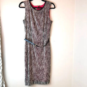 Anne Klein | Belted Sleeveless Sheath Dress